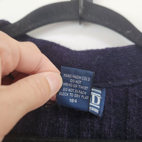 VTG Lands' End 100% Wool Sweater Vest Shetland New Wool Made in UK Size L - Picture 5 of 5